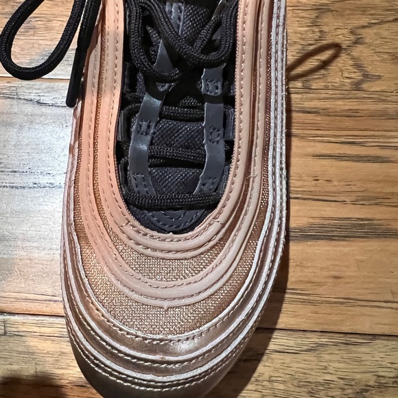 NIKE WOMEN'S AIR MAX 97 COPPER ROSE GOLD BLACK, worn 3 x’s, sz 6.5, great cond - Picture 8 of 10